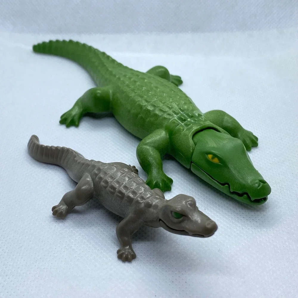 Playmobil Alligator and Crocodile Figures Set Green Tan Jaws 1998 2007